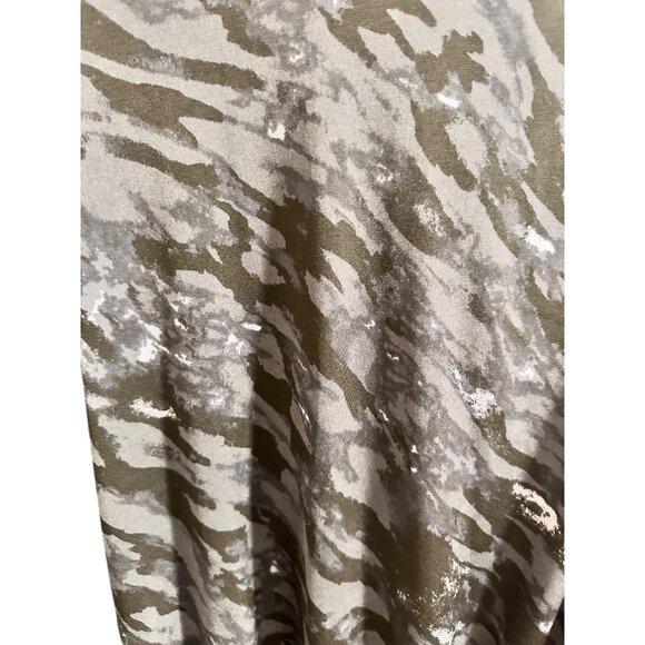 👗 2/$30 👗 Blue Brushstroke Hues Cold Shoulder Blouse with Cinched Waist sz S - Picture 4 of 10